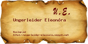 Ungerleider Eleonóra névjegykártya
